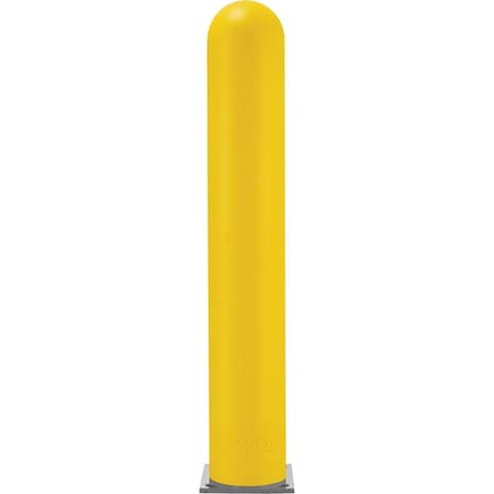 Global Industrial 60H Smooth Bollard Post Sleeve, For 8 HDPE Dome Top, Yellow 238820YL